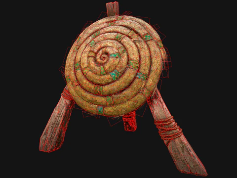 Straw Target Archer Combat Wooden Dummy Medieval Environment 3D Model