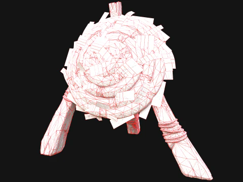 Straw Target Archer Combat Wooden Dummy Medieval Environment 3D Model