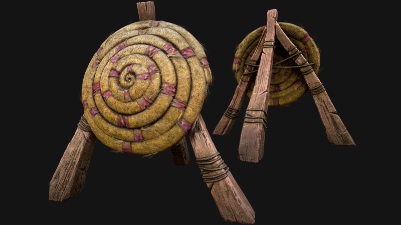 Medieval Wooden Straw Target Dummy for Combat Shooting Range Model 3D .c4d .max .obj .3ds .fbx .stl .blend 