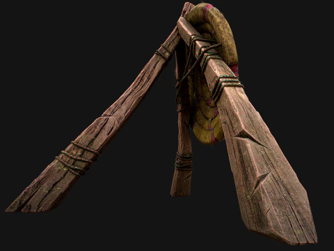 전투 사격장용 중세 나무 밀짚 표적 더미 3D 모델