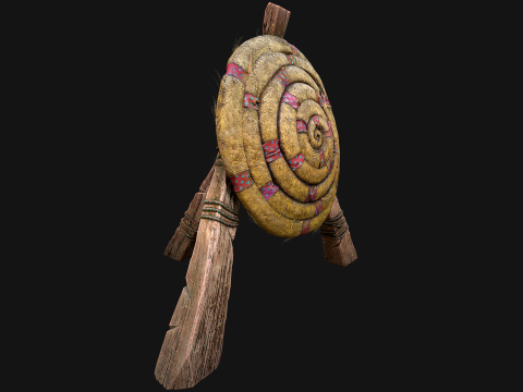 Medieval Wooden Straw Target Dummy for Combat Shooting Range Model 3D