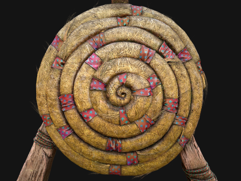 Medieval Wooden Straw Target Dummy for Combat Shooting Range Model 3D