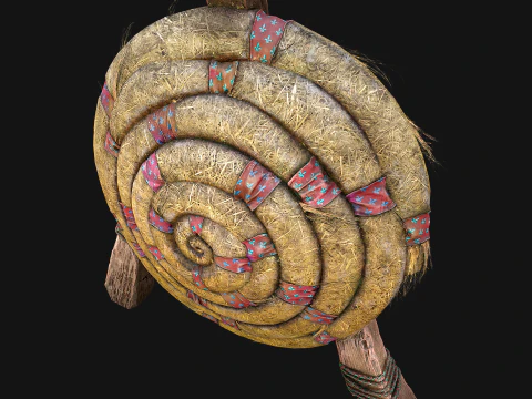 전투 사격장용 중세 나무 밀짚 표적 더미 3D 모델