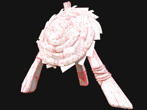 전투 사격장용 중세 나무 밀짚 표적 더미 3D 모델