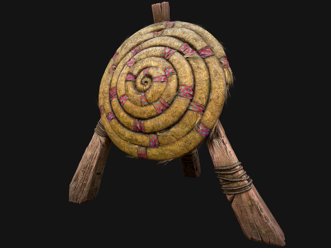 Medieval Wooden Straw Target Dummy for Combat Shooting Range Model 3D