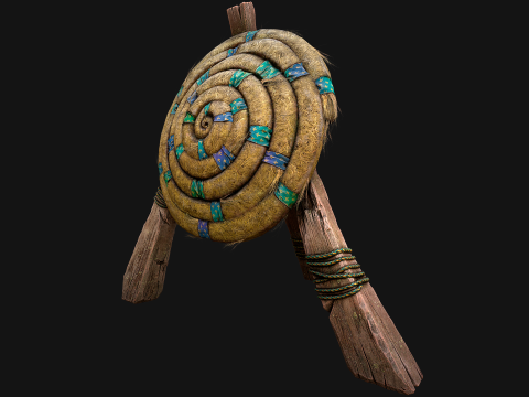 Wooden Target Straw Dummy Medieval Training Camp Pack 3D Model