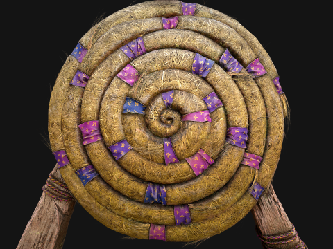 Wooden Target Straw Dummy Medieval Training Camp Pack 3D Model