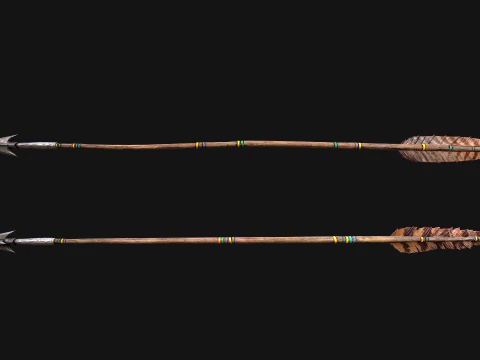 Medieval Wooden Bow Weapon archer 3D Model