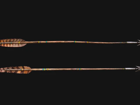 Medieval Wooden Bow Weapon archer 3D Model