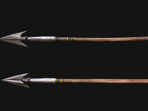 Medieval Wooden Bow Weapon archer 3D Model