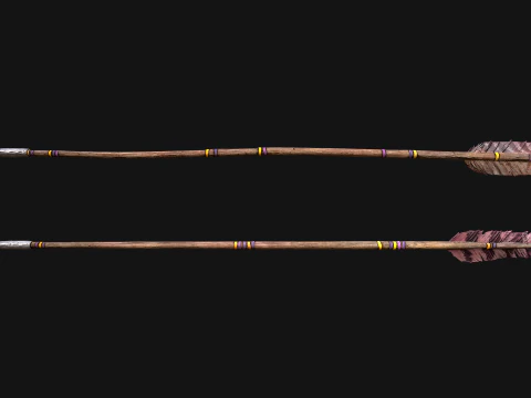 Medieval Wooden Bow Weapon Fair Shooter 3D Model