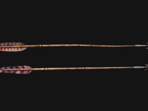Medieval Wooden Bow Weapon Fair Shooter 3D Model