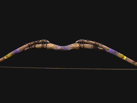 Medieval Wooden Bow Weapon Fair Shooter Modelo 3D