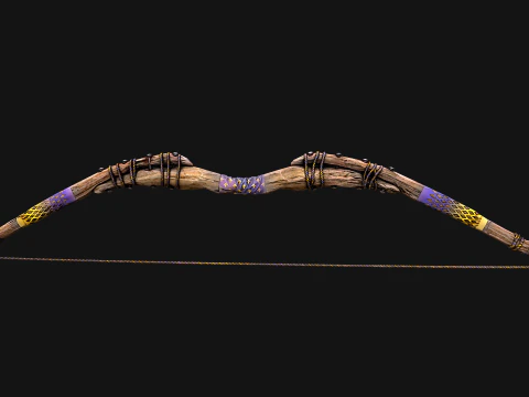 Medieval Wooden Bow Weapon Fair Shooter 3D Model