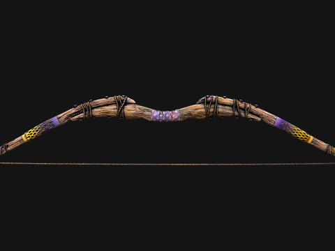Medieval Wooden Bow Weapon Fair Shooter Modelo 3D