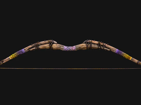Medieval Wooden Bow Weapon Fair Shooter 3D Model
