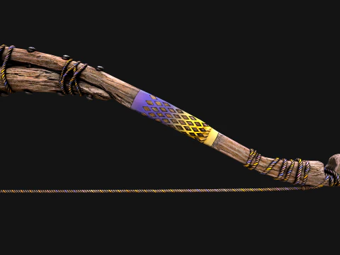 Medieval Wooden Bow Weapon Fair Shooter 3D Model