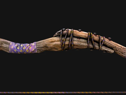 Medieval Wooden Bow Weapon Fair Shooter 3D Model