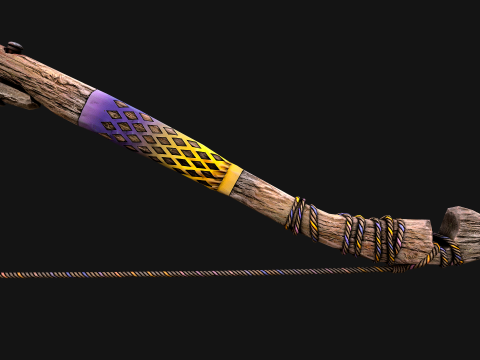 Medieval Wooden Bow Weapon Fair Shooter Modelo 3D