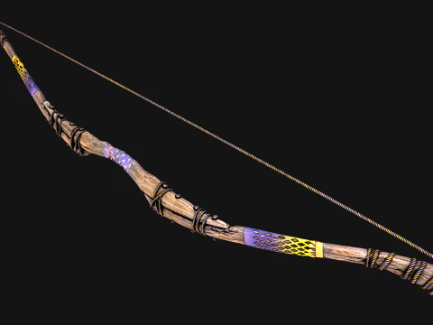 Medieval Wooden Bow Weapon Fair Shooter 3D Model