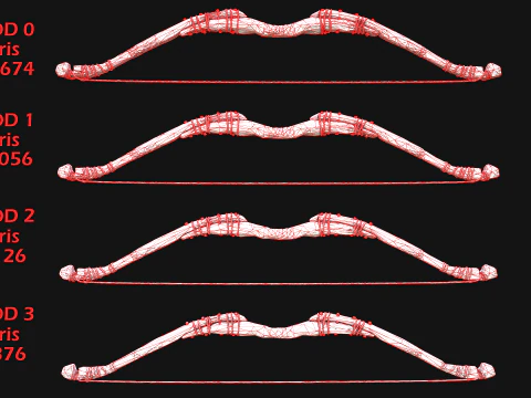 Medieval Wooden Bow Weapon Fair Shooter 3D Model