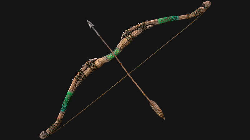 Medieval Wooden Bow Arms Archer Knight Armory 3D Model .c4d .max .obj .3ds .fbx .stl .blend 