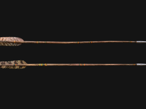Medieval Wooden Bow Arms Archer Knight Armory 3D Model