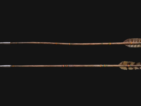 Medieval Wooden Bow Arms Archer Knight Armory 3D Model