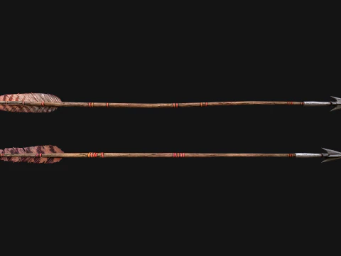 मध्यकालीन लकड़ी का युद्ध धनुष आर्चर हथियार शस्त्रागार 3D मॉडल