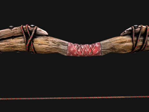 मध्यकालीन लकड़ी का युद्ध धनुष आर्चर हथियार शस्त्रागार 3D मॉडल