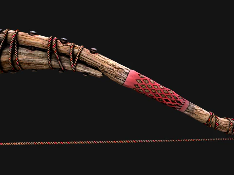 मध्यकालीन लकड़ी का युद्ध धनुष आर्चर हथियार शस्त्रागार 3D मॉडल