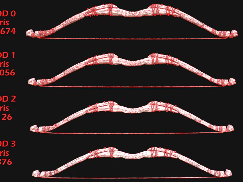 मध्यकालीन लकड़ी का युद्ध धनुष आर्चर हथियार शस्त्रागार 3D मॉडल