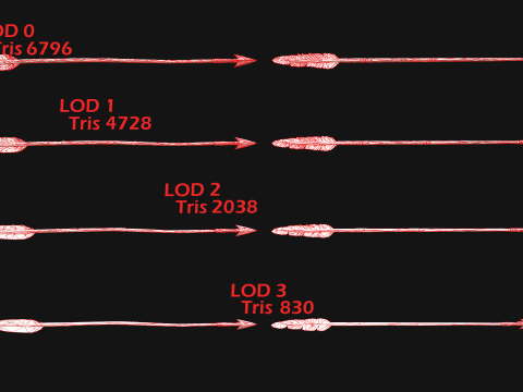 Medieval Wooden Bow Weapon Set 3D 모델