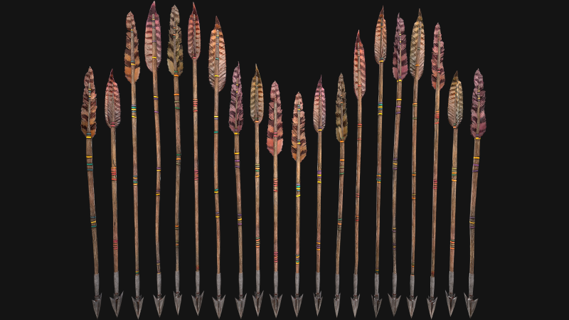 Medieval Arrow Arrows Crossbow Bolt Pack Set 3D 模型 .c4d .max .obj .3ds .fbx .stl .blend 