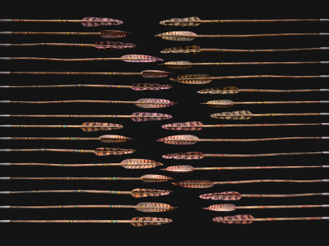Medieval Arrow Arrows Crossbow Bolt Pack Set 3D 模型