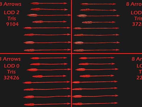 Medieval Arrow Arrows Crossbow Bolt Pack Set 3D Model