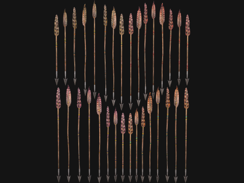 Medieval Arrow Arrows Crossbow Bolt Pack Set 3D 模型
