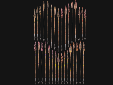 Medieval Arrow Arrows Crossbow Bolt Pack Set 3D 模型