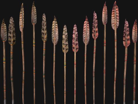 Medieval Arrow Arrows Crossbow Bolt Pack Set 3D 模型