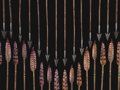 Medieval Arrow Arrows Crossbow Bolt Pack Set 3D 模型