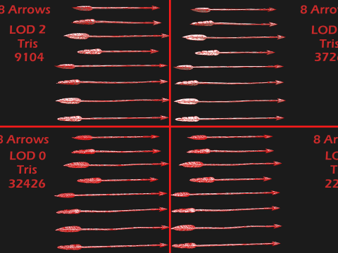 Medieval Arrow Arrows Crossbow Bolt Pack Set 3D 模型