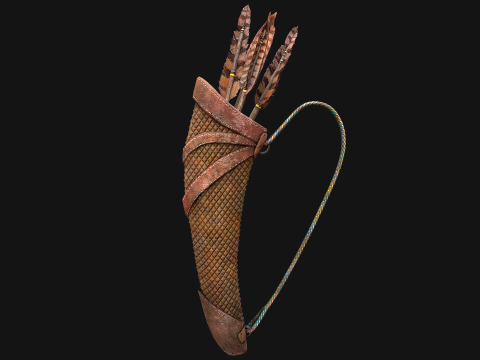 Medieval Quiver and Arrows Arrow Archer Set 3D Model