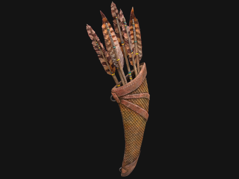 Medieval Quiver and Arrows Arrow Archer Set 3D Model