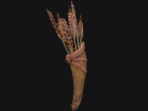Medieval Quiver and Arrows Arrow Archer Set 3D Model