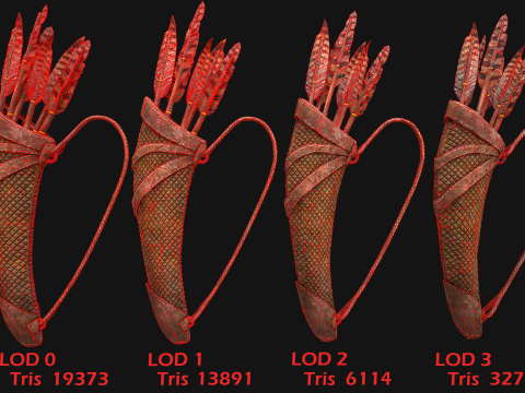 Medieval Quiver and Arrows Arrow Archer Set 3D Model