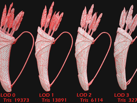 Medieval Quiver and Arrows Arrow Archer Bow Set 3D 模型