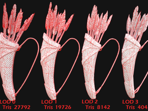 Medieval Quiver and Arrows Arrow Archer Bow Set 3D 模型
