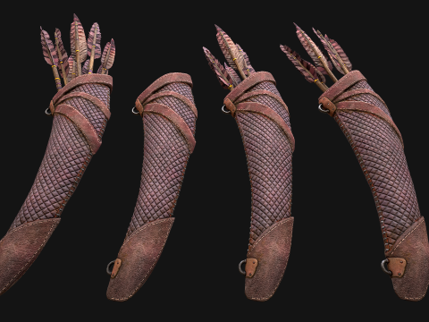 Medieval Quiver and Arrows Arrow Archer Bow Set 3D 模型
