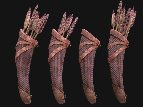 Medieval Quiver and Arrows Arrow Archer Bow Set 3D 模型