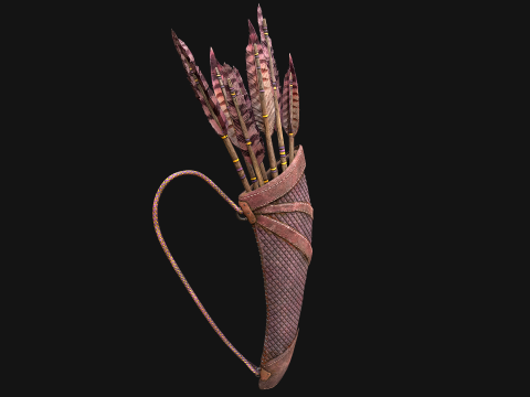 Medieval Quiver and Arrows Arrow Archer Bow Set 3D 模型